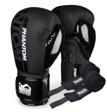 Рукавички боксерські з бинтами Phantom APEX Speed 16 унцій, чорні