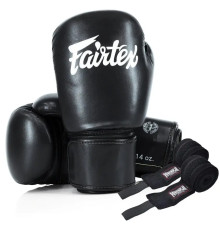 Рукавички боксерські з бинтами Fairtex Amateur BGV27 14 унцій, чорні