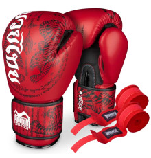 Рукавички боксерські з бинтами Phantom Muay Thai 12 унцій, червоні
