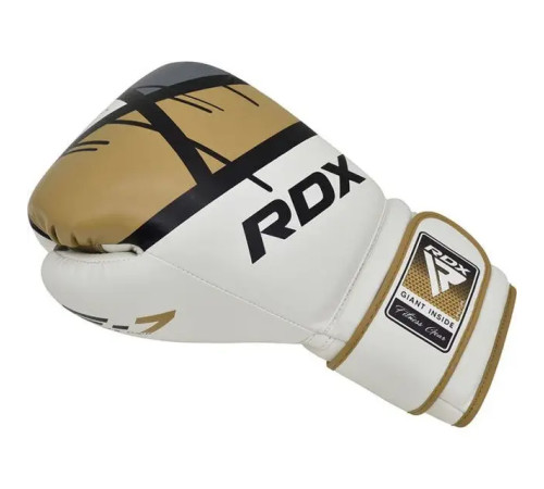 Рукавички боксерські з капою RDX F7 Ego розмір 16 унцій, біло-золотисті