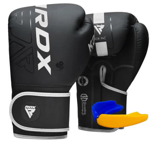 Рукавички боксерські з капою RDX F6 Kara Matte розмір 14 унцій, чорно-білі