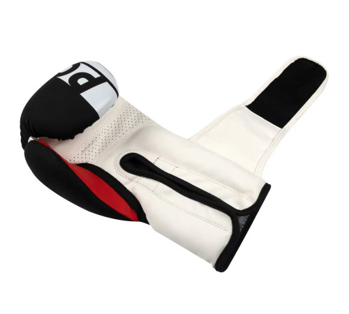 Рукавички боксерські PowerPlay 3086 Matt Challenger розмір 12 унцій, чорно-білі