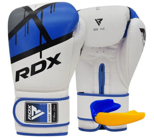 Рукавички боксерські з капою RDX F7 Ego розмір 10 унцій, біло-сині