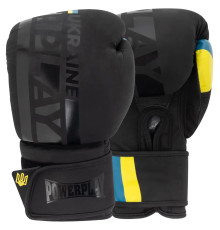 Рукавички боксерські PowerPlay 3021 Ukraine розмір 16 унцій, чорний