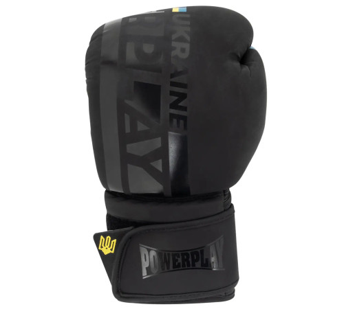 Рукавички боксерські PowerPlay 3021 Ukraine розмір 16 унцій, чорний