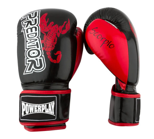 Рукавички боксерські PowerPlay 3007 Scorpio 10 унцій, чорні