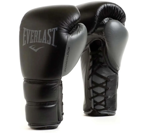 Боксерські рукавиці Everlast POWERLOCK 2 PRO TRAINING LACED GLOVE 14 унцій, чорні