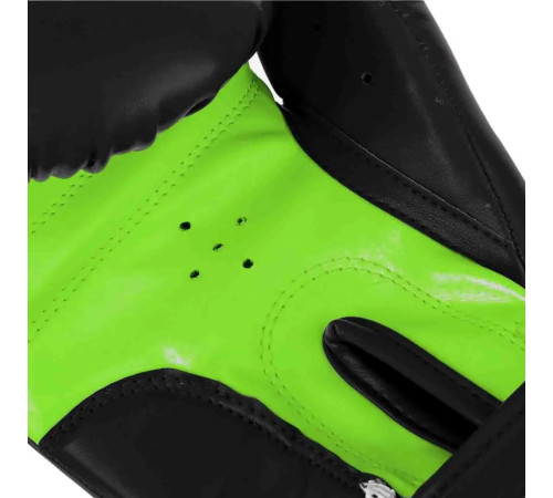 Рукавички боксерські PowerPlay 3004 JR Classic 6 унцій, чорно-зелені