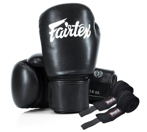 Рукавички боксерські з бинтами Fairtex Amateur BGV27 10 унцій, чорні