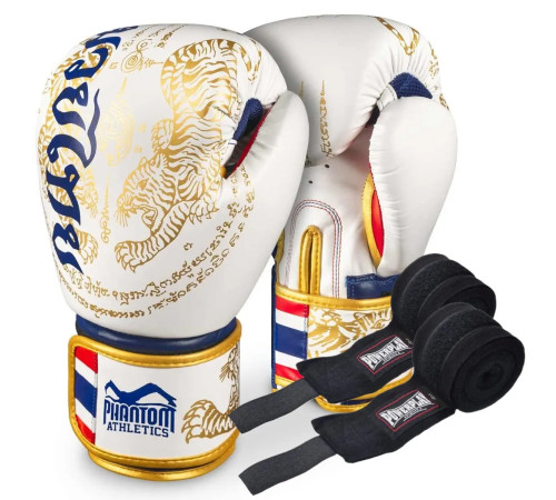 Рукавички боксерські з бинтами Phantom Muay Thai Limited Edition 12 унцій, золотисті