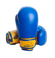 Рукавички боксерські PowerPlay 3004 JR Classic 6 унцій, синьо-жовті 