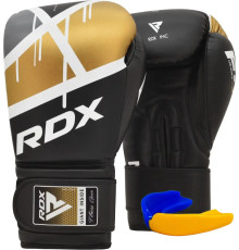 Рукавички боксерські з капою RDX F7 Ego розмір 14 унцій, чорно-золотистий