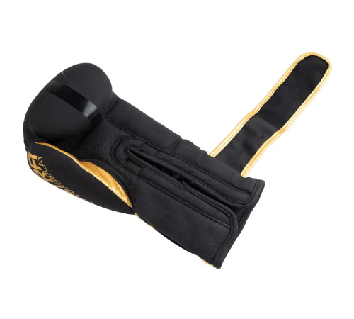 Рукавички боксерські PowerPlay 3024 Ultra Mat розмір 12 унцій, чорно-золотисті