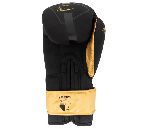 Рукавички боксерські PowerPlay 3024 Ultra Mat розмір 12 унцій, чорно-золотисті