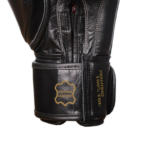 Рукавички боксерські шкіряні PowerPlay 3014 Indiana 14 унцій, чорні
