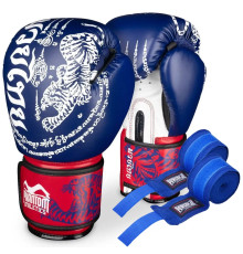 Рукавички боксерські з бинтами Phantom Muay Thai 12 унцій, сині