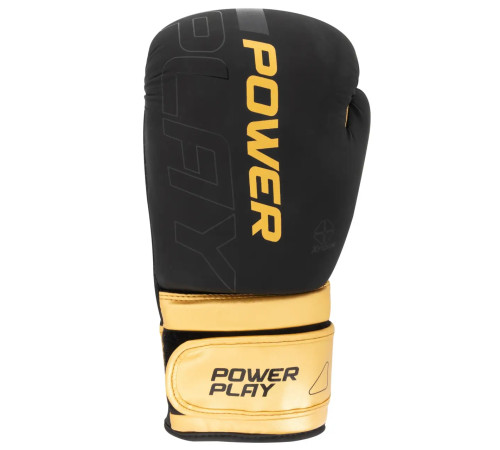 Рукавички боксерські PowerPlay 3024 Ultra Mat розмір 16 унцій, чорно-золотисті