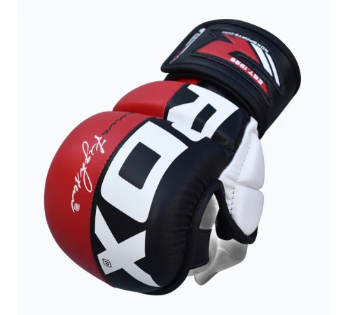 Тренувальні рукавиці для ММА RDX GRAPPLING GLOVES REX T6 PLUS розмір S, червоно-чорні