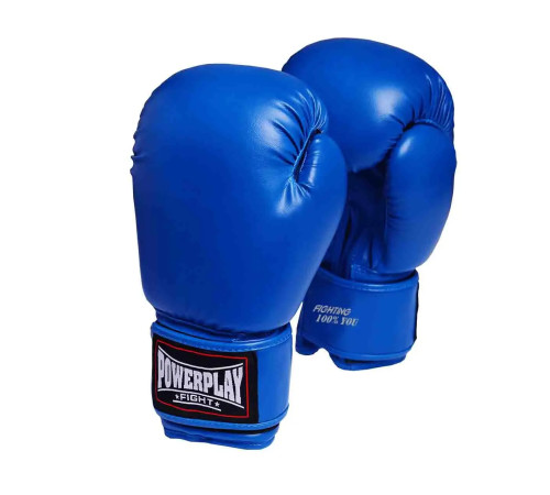Рукавички боксерські PowerPlay 3004 Classic 10 унцій, сині