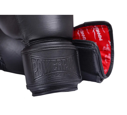 Рукавички боксерські шкіряні PowerPlay 3014 Indiana 16 унцій, чорні