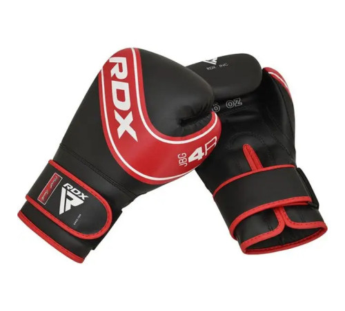 Рукавички боксерські дитячі з капою RDX 4B Robo Kids розмір 6 унцій, чорно-червоні