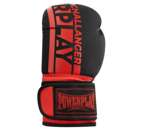 Рукавички боксерські PowerPlay 3086 Matt Challenger розмір 12 унцій, чорно-червоні