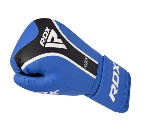 Рукавички боксерські з капою RDX AURA PLUS T-17 розмір 16 унцій, чорно-сині
