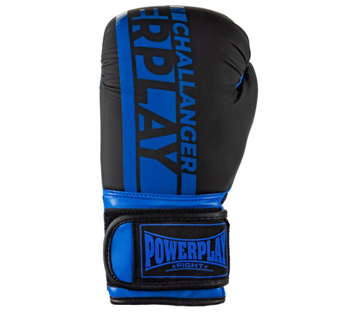 Рукавички боксерські PowerPlay 3086 Matt Challenger розмір 12 унцій, чорно-сині