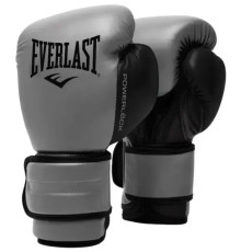 Боксерські рукавиці Everlast POWERLOCK 2R TRAINING GLOVE 10 унцій, сірі