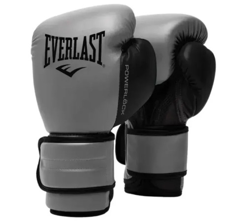 Боксерські рукавиці Everlast POWERLOCK 2R TRAINING GLOVE 10 унцій, сірі