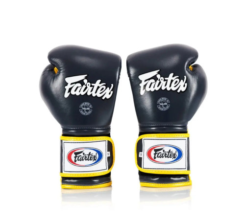 Рукавички боксерські з бинтами Fairtex Mexican BGV9 10 унцій, синьо-жовті