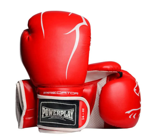 Рукавички боксерські PowerPlay 3018 Jaguar 16 унцій, червоні