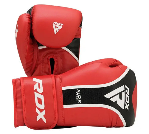 Рукавички боксерські з капою RDX AURA PLUS T-17 розмір 16 унцій, чорно-червоні