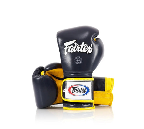 Рукавички боксерські з бинтами Fairtex Mexican BGV9 16 унцій, синьо-жовті