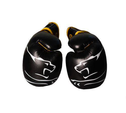 Рукавички боксерські PowerPlay 3018 Jaguar 14 унцій, чорно-жовті
