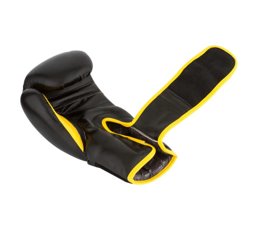Рукавички боксерські PowerPlay 3018 Jaguar 14 унцій, чорно-жовті