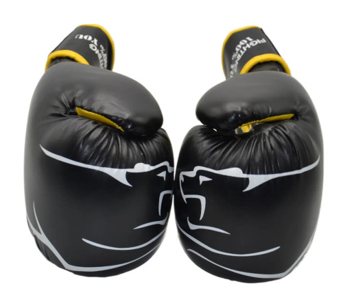Рукавички боксерські PowerPlay 3018 Jaguar 16 унцій, чорно-жовті