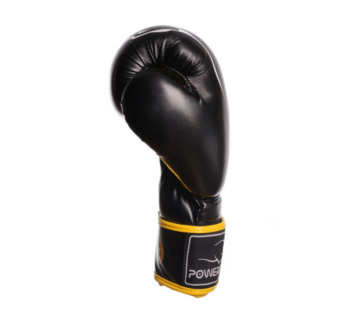 Рукавички боксерські PowerPlay 3018 Jaguar 16 унцій, чорно-жовті