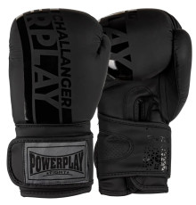 Рукавички боксерські PowerPlay 3086 Matt Challenger розмір 12 унцій, чорні