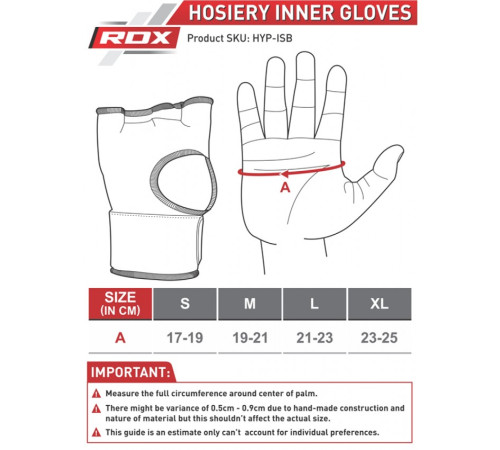 Рукавички-бинти з гелевими подушечками RDX Inner Gel M, чорні