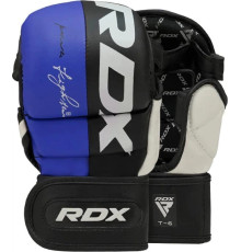 Тренувальні рукавиці для ММА RDX GRAPPLING GLOVES REX T6 PLUS розмір L, чорно-синій