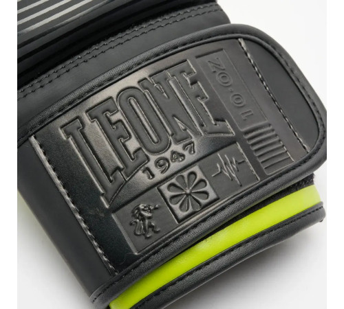 Рукавички боксерські з капою Leone GN313 WAVES розмір 16 унцій, чорно-зелені