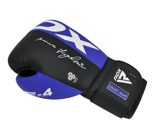 Рукавички боксерські з капою RDX F4 Hook&Loop розмір 16 унцій, чорно-сині