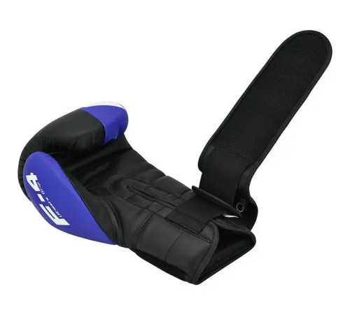 Рукавички боксерські з капою RDX F4 Hook&Loop розмір 16 унцій, чорно-сині