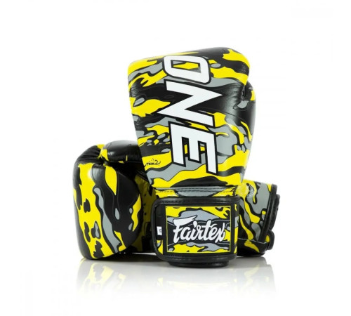 Рукавички боксерські шкіряні з бинтами Fairtex BGV-ONE X STBG 10 унцій, жовті
