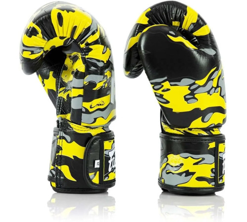 Рукавички боксерські шкіряні з бинтами Fairtex BGV-ONE X STBG 10 унцій, жовті