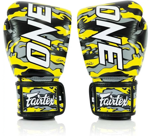 Рукавички боксерські шкіряні з бинтами Fairtex BGV-ONE X STBG 10 унцій, жовті