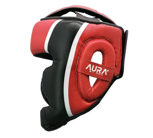 Шолом боксерський з капою RDX AURA PLUS T-17 розмір S, чорно-червоний