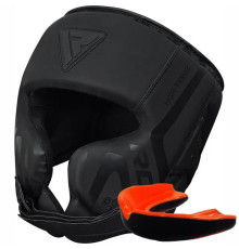 Шолом боксерський з капою RDX T15 Noir Cheek Protector розмір L, чорний