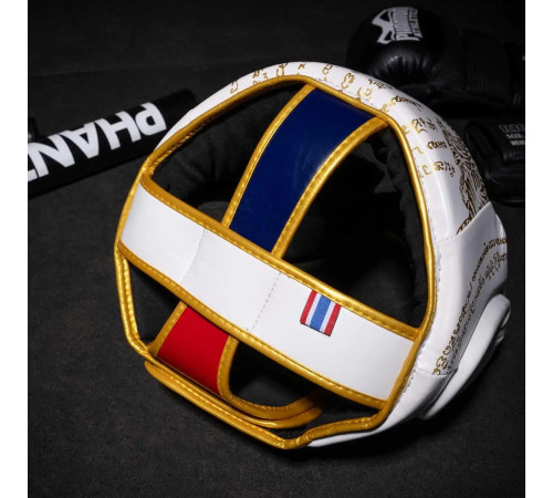 Шолом боксерський закритий з капою Phantom Muay Thai розмір універсальний, білий